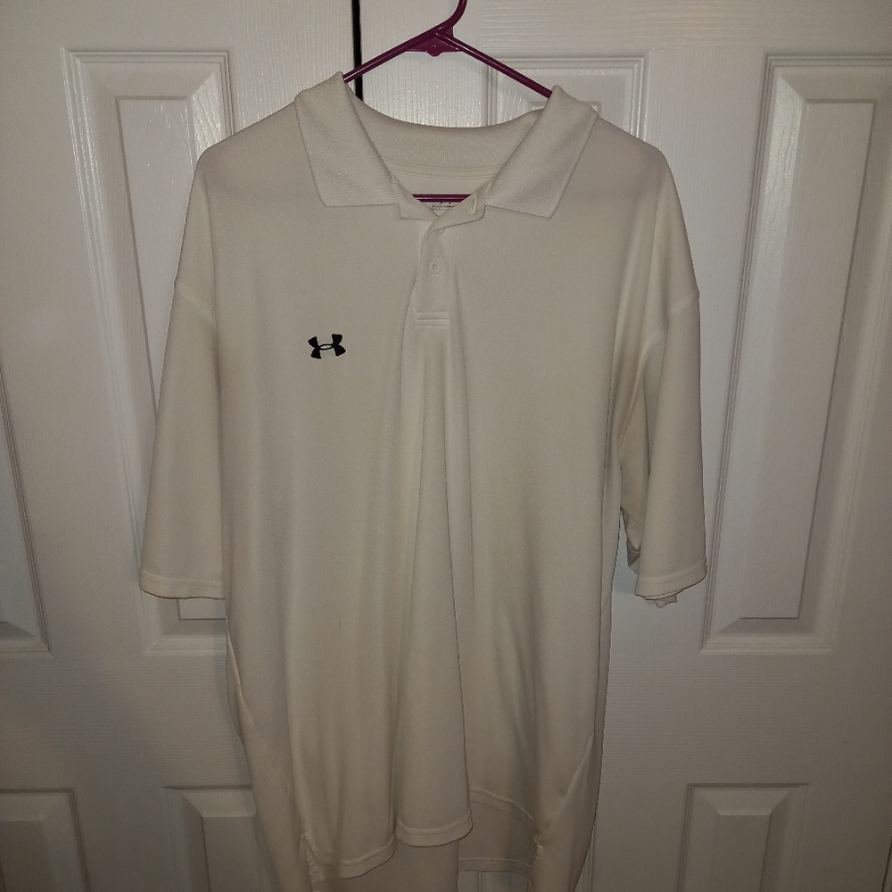 Mens UA Polo, Heat Gear type, XL, White